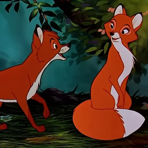 😊 Стикер «tod and vixey» для Telegram