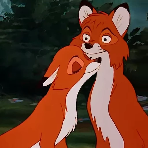 🥰 Стикер «tod and vixey» для Telegram