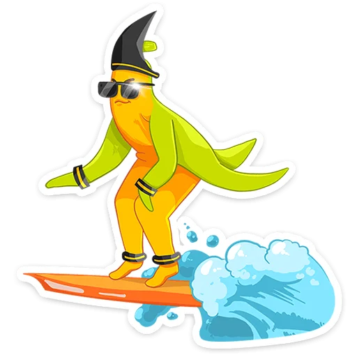 🏄 Стикер «Бананяо пак обновлен.» для Telegram