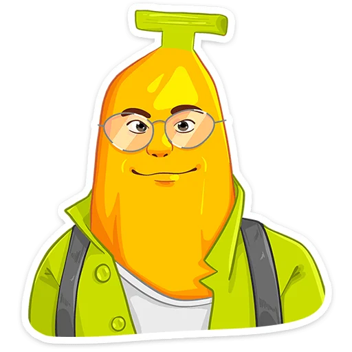🤓 Стикер «Бананяо пак обновлен.» для Telegram