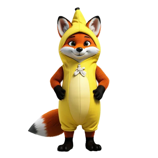 🦊 Стикер «Banana Animals» для Telegram