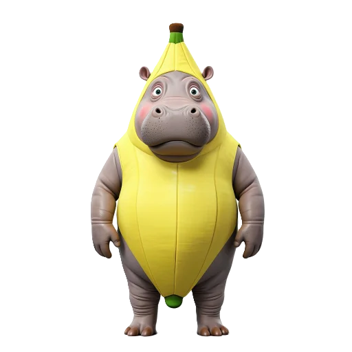 🦛 Стикер «Banana Animals» для Telegram