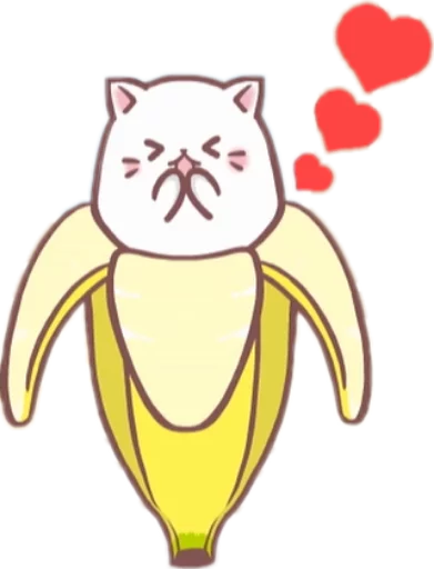❤ Стикер «Bananya stickers» для Telegram