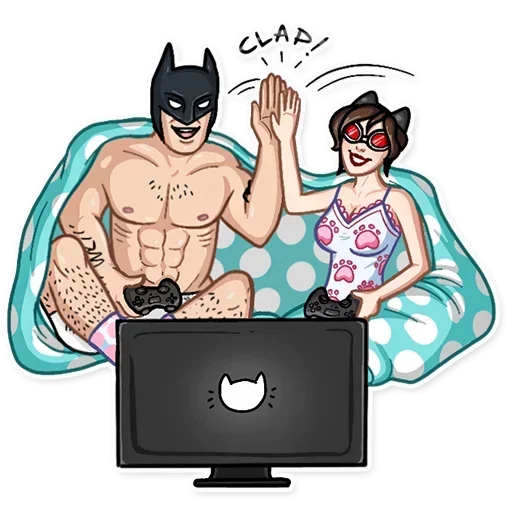 ☝️ Стикер «Batman and Joker» для Telegram
