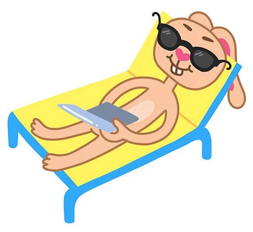 😎 Стикер «Пляжный кролик Стив» для Telegram