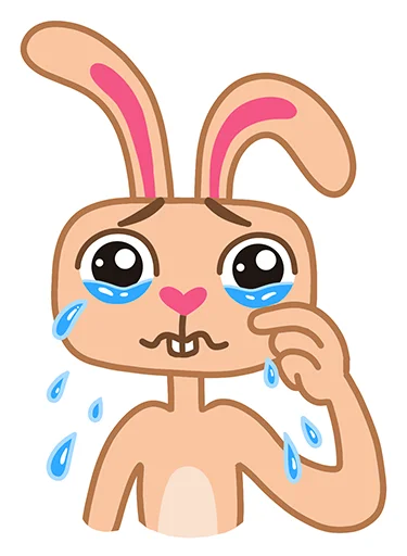😭 Стикер «Пляжный кролик Стив» для Telegram
