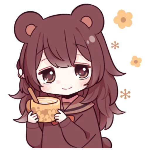 🍯 Стикер «Медвеция-тян» для Telegram