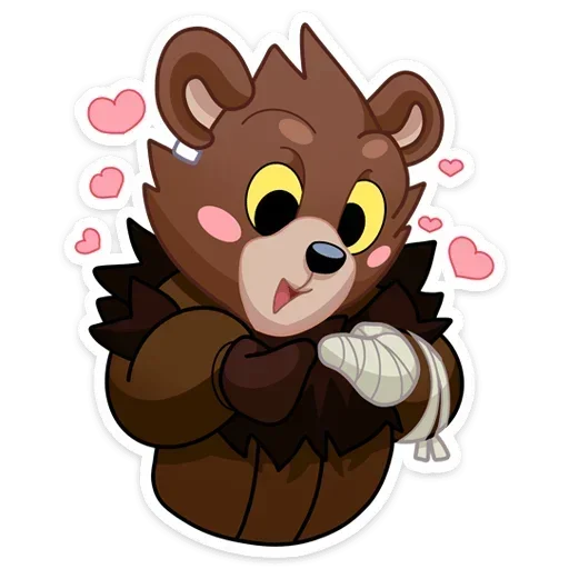 😍 Стикер «Tiny Bunny - Медвежутка без надписей» для Telegram