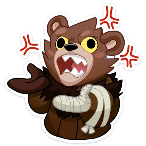 😡 Стикер «Tiny Bunny - Медвежутка без надписей» для Telegram