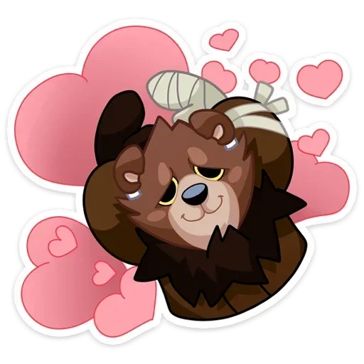 ❤ Стикер «Tiny Bunny - Медвежутка без надписей» для Telegram