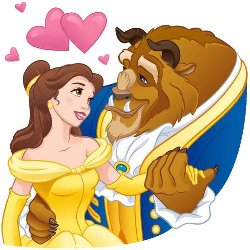 🥰 Стикер «Красавица и Чудовище Без Текста» для Telegram