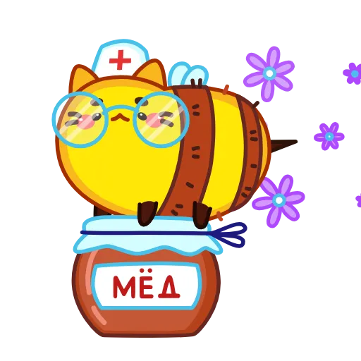 🍯 Стикер «Пчелокот» для Telegram