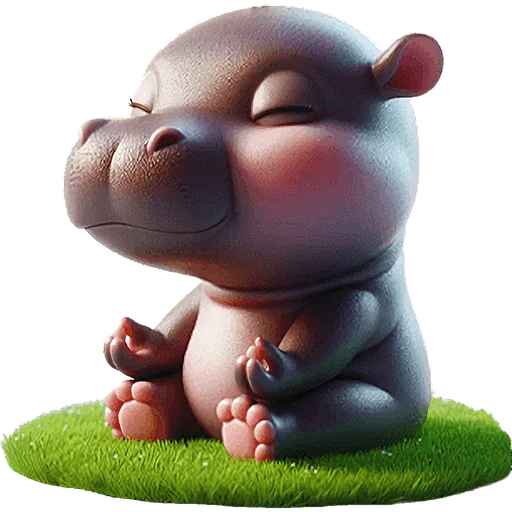 🧘‍♀ Стикер «Бегемотик 2» для Telegram