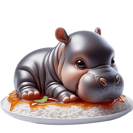 🍚 Стикер «Бегемотик 2» для Telegram