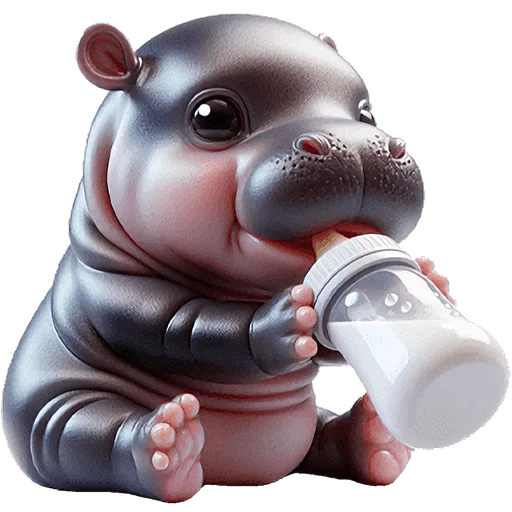 🥛 Стикер «Бегемотик 2» для Telegram