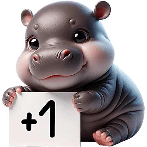 ➕ Стикер «Бегемотик 2» для Telegram