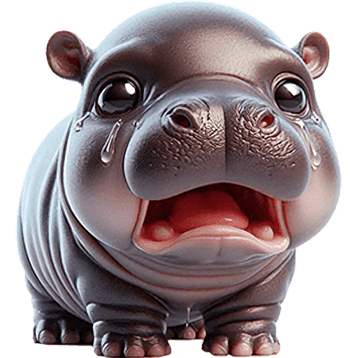 😭 Стикер «Бегемотик 2» для Telegram