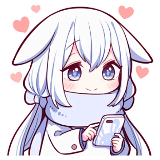 🥰 Стикер «Белая зайка» для Telegram