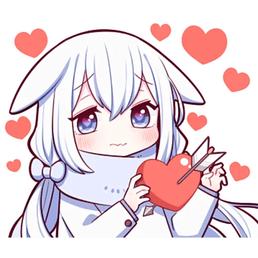 💘 Стикер «Белая зайка» для Telegram