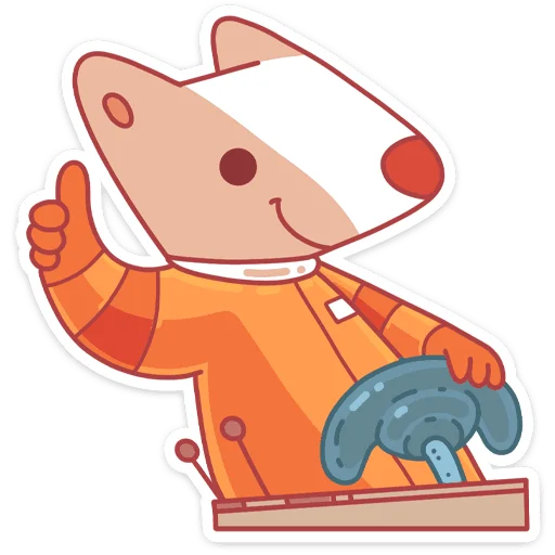 👍 Стикер «Белка и Стрелка без надписей» для Telegram