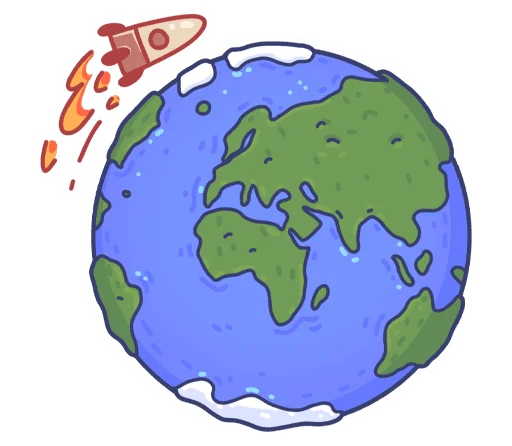 🌏 Стикер «Белка и Стрелка без надписей» для Telegram
