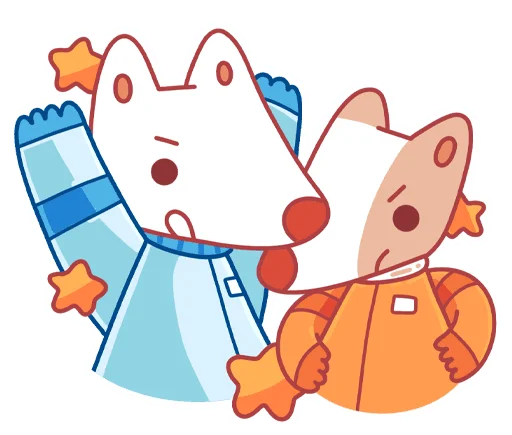 🌟 Стикер «Белка и Стрелка без надписей» для Telegram
