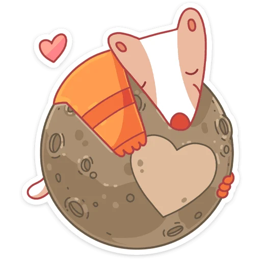 ❤ Стикер «Белка и Стрелка без надписей» для Telegram