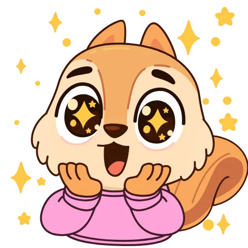 🤩 Стикер «Белочка» для Telegram