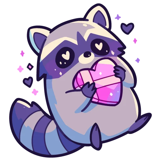 🦝 Стикер «валентинка» для Telegram