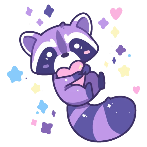 🦝 Стикер «валентинка» для Telegram