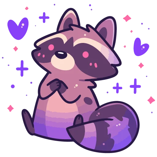 🦝 Стикер «валентинка» для Telegram