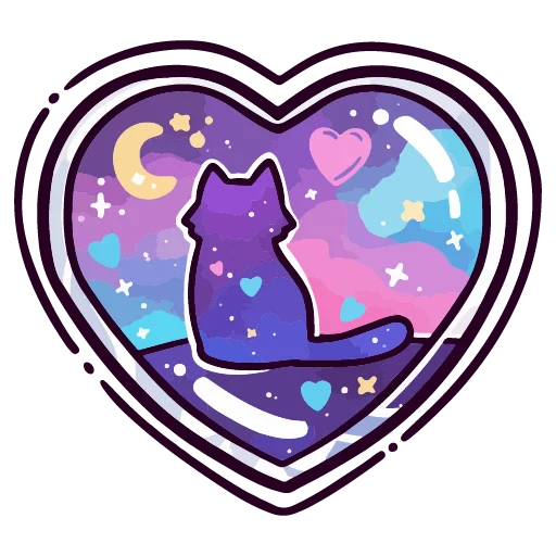 🐱 Стикер «валентинка» для Telegram