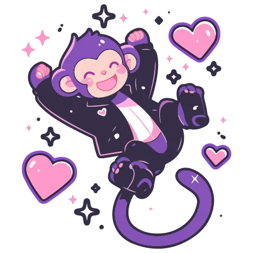 🐵 Стикер «валентинка» для Telegram