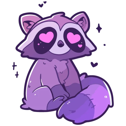 🦝 Стикер «валентинка» для Telegram