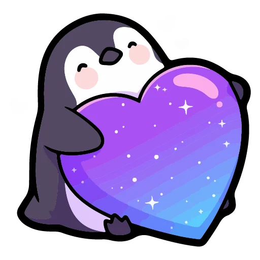 🐧 Стикер «валентинка» для Telegram
