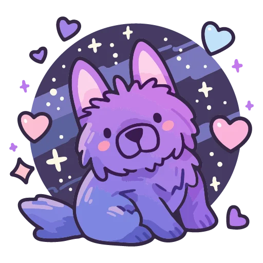 🐶 Стикер «валентинка» для Telegram