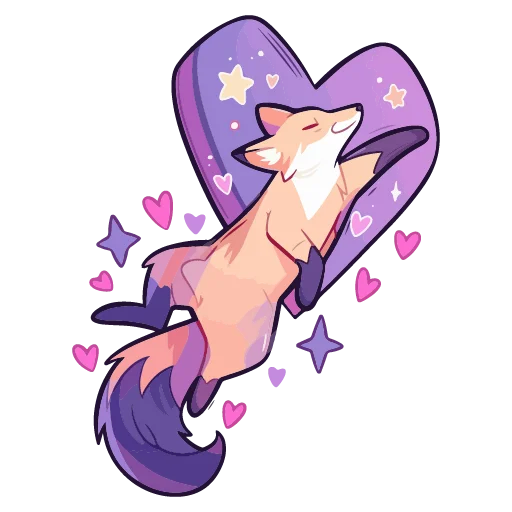 🦊 Стикер «валентинка» для Telegram
