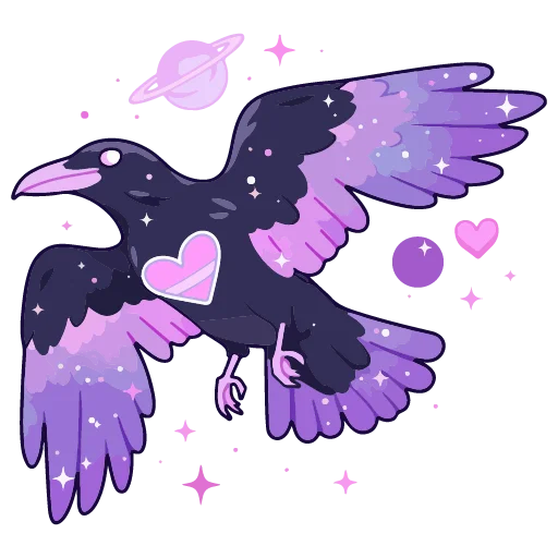🐦‍⬛️ Стикер «валентинка» для Telegram