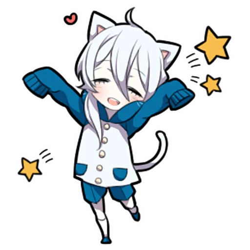 🥳 Стикер «Белый котёнок ч.1» для Telegram