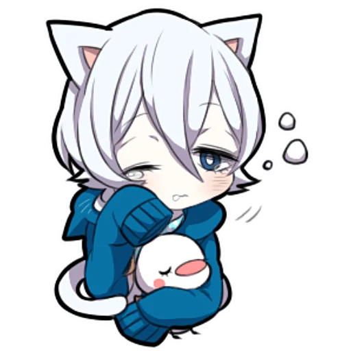 😴 Стикер «Белый котёнок ч.1» для Telegram