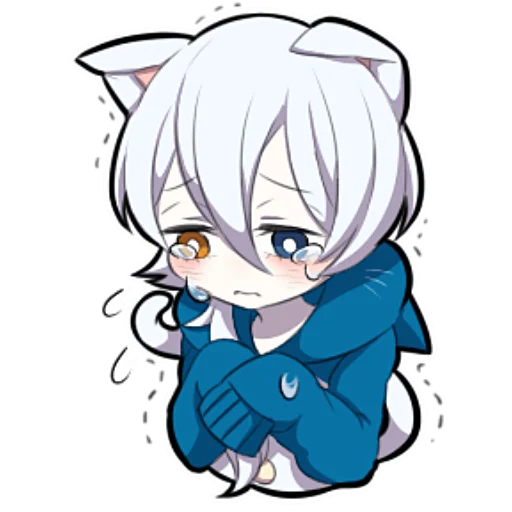 😔 Стикер «Белый котёнок ч.1» для Telegram