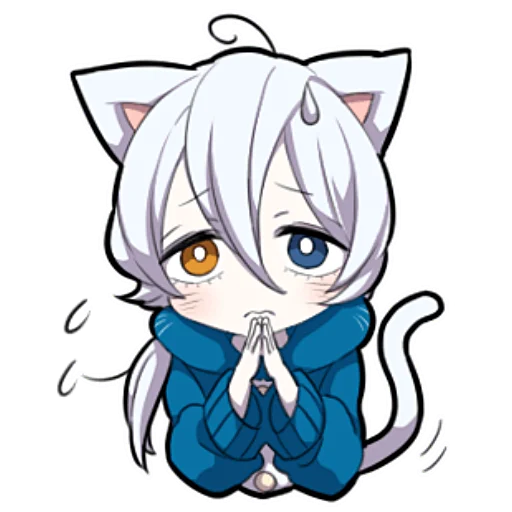 🙏 Стикер «Белый котёнок ч.1» для Telegram