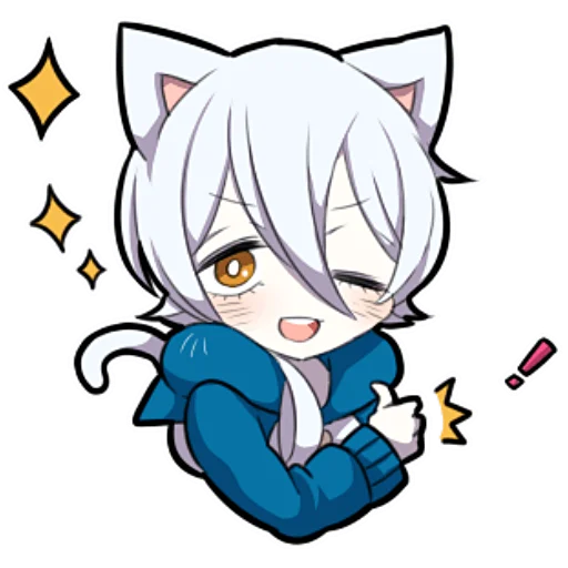 😉 Стикер «Белый котёнок ч.1» для Telegram
