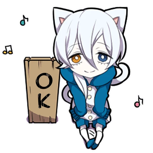 👌 Стикер «Белый котёнок ч.1» для Telegram