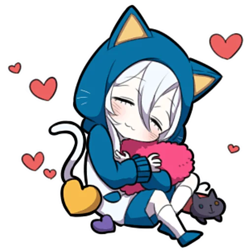 🤗 Стикер «Белый котёнок ч.1» для Telegram