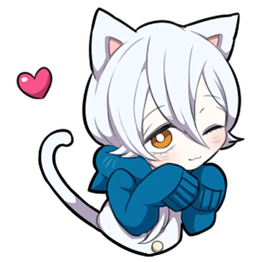 😘 Стикер «Белый котёнок ч.1» для Telegram