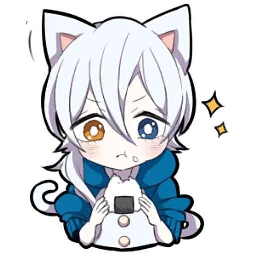 🤤 Стикер «Белый котёнок ч.1» для Telegram