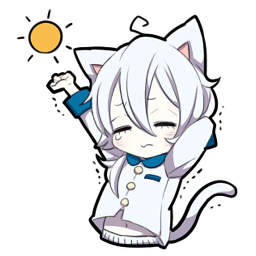 ☀ Стикер «Белый котёнок ч.1» для Telegram