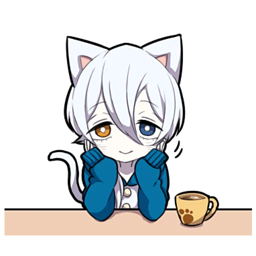 ☺️ Стикер «Белый котёнок ч.1» для Telegram