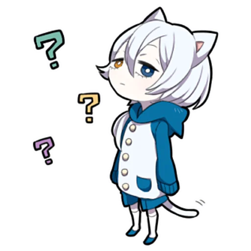 🤨 Стикер «Белый котёнок ч.1» для Telegram